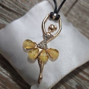 Elegant Goldenrod Ballerina Pendant Necklace